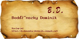 Bodánszky Dominik névjegykártya